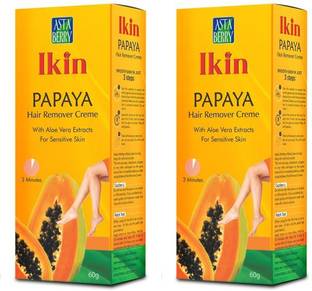 Ikin Papaya Hair Remover Cream 60gm (Pack of 2) Cream