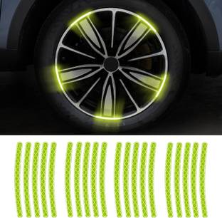 Jiyatech Car Tyre Reflective Stickers Universal Safety Warning reflector Green 7 mm x 0.09 m Green Reflective Tape