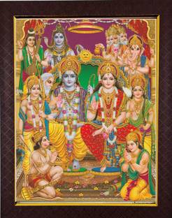 FRAMTASTIC Ram,Laxman,Bharata,Lakshmana,Shatrughna,Sita,Hanuman,Shiva,Ganesh,Brahma,Narayan Religious Frame