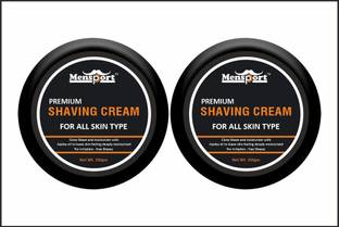 Mensport Shaving Cream For Men with Jojoba Oil For Soft & Smooth Shave Pack of 2 100 gms