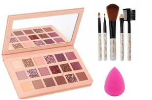 Eaglemart Fashion Makeup Nude Eyeshadow + 5 pcs brush + 1 puff