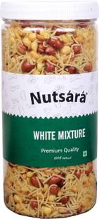 nutsara White Mixture Namkeen , Homemade and Ready to Eat Snacks 350 Gm