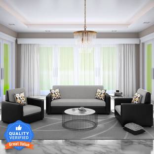 Bharat Lifestyle Leatherette 3 + 1 + 1 Sofa Set