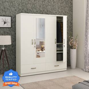 Hometown Utsav Engineered Wood 4 Door Wardrobe