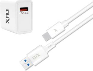 flix 18 W 3 A Wall Charger for Mobile with Detachable Cable