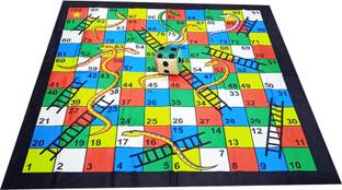 Muren Snake & Ladder Game Big Size Mat 4 X 4 Ft - 4 Inches Dice, Anti-Skid Party & Fun Board Game