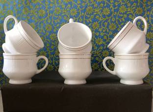 love unlimited Pack of 6 Bone China Bone China Cups Set of 6 | Coffee Mugs for Home Office