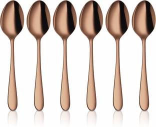 Shri & Sam Jasmine Rose Gold PVD Coating Desert Spoon Stainless Steel Cutlery Set