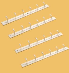 iSTAR 6 Pin Hook for Door Wall for Hanging Keys, Clothes, Towel (WHITE) Hook 6