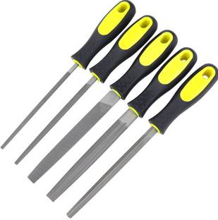 uptodateprouducts 5Pcs Wood File Steel File Rasp 8'' Round/Flat/Square/Triangle/Half-round Files Knife Sharpening Steel