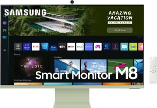SAMSUNG M8 32 inch 4K Ultra HD VA Panel with embedded TV Apps, Multiple Voice Assistants, Smart Home C... 411 Ratings & 1 Reviews Panel Type: VA Panel Screen Resolution Type: 4K Ultra HD Brightness: 400 nits Response Time: 4 ms | Refresh Rate: 60 Hz 3 Years Warranty ₹49,699 ₹92,990 46% off Free delivery by Today Lowest Price in 15 days No Cost EMI from ₹8,284/month