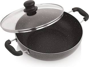 iVBOX Eco-Plus 260mm Induction-Bottom Non-Stick with Glass Lid Kadhai 26 cm diameter with Lid 3 L capacity