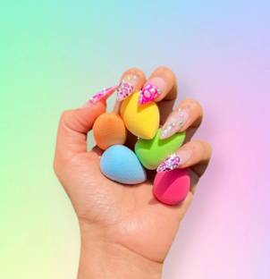 lakyou Glow Mini Makeup Blender Sponge Set Of 5 For Eyes, Nose Etc.