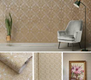 Anna Stella 304.8 cm Self Adhesive Removable Peel and Stick Wallpaper 45 X 304.8 cm (Beige) Self Adhesive Sticker