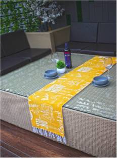 aaho decor Yellow 183 cm Reversible Table Runner