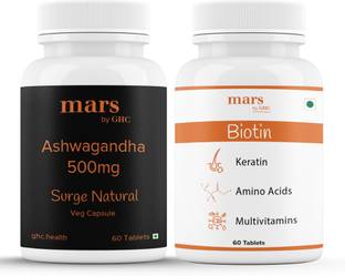 mars by GHC Hair Growth Kit| Biotin Tablets and Ashwagandha Capsules For Better Hair Growth