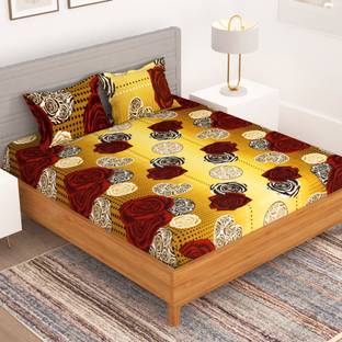 Story@home Microfiber Double Flat 150 TC Floral Bedsheet