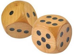 MOREL WOODEN 2PCS BIG DICE BLACK COLORED DOTS FOR PLAYING SNAKE & LADDER LUDO Board Game Accessories