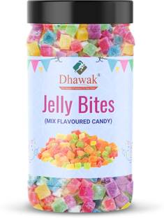 Dhawak Jelly Bites Fruit Jelly Candy Jelly Toffee Multi Colour Sugar Coated Jelly Orange, Lemon, Colo, Multi Jelly Candy