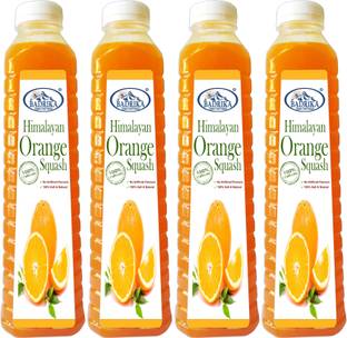 Badrika Pure Natural Himalayan Orange/Pahari Malta Squash Pack Of 4 (750 ML Each)
