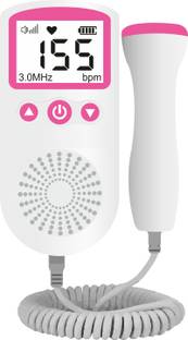 AccuSure Professional Portable Parental Baby Heart Beat Sound Monitor In-built Speaker White Fetal Doppler