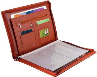 amblic PU Leather File Documents Folder B4 Leather Certificate Conference Organizer with 20 Leafs