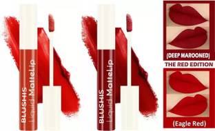 BLUSHIS Non Transfer Waterproof Longlasting Liquid Lipstick Combo Pack of 2 pc