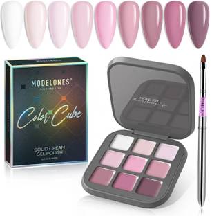 MODELONES Refreshing Grapefruit 9 Shades in 1 Palette Solid Cream Gel UV Nail Polish Color Multicolor