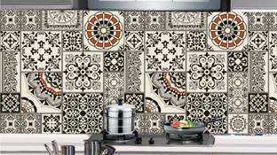 DivineDesigns 46 cm Black Designs Textures Kitchen Sticker Self Adhesive Sticker