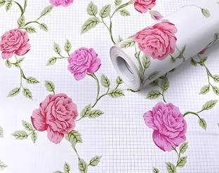 Anna Stella 304.8 cm Waterproof Wallpaper Wall Sticker Texture Floral (304.8 x 45.72 cm) Self Adhesive Sticker