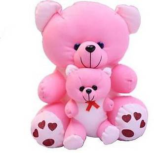 TEDDYTREE Premium Cute Soft Teddy Bear With Baby  - 28 cm