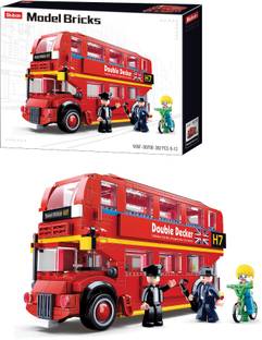 Sluban London Bus Building Blocks, Construction Toy for Kids 382 pieces