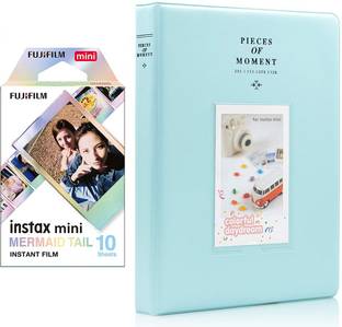 FUJIFILM Mini 10X1 mermaid tail Instant Film With 128-sheet ice Blue Album for mini Film Roll