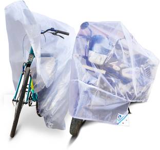 TUFFPAULIN Bike (STD) and Bicycle (Universal) Covers Combo, White. Bicycle Cover Free Size