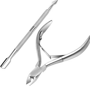 feelhigh STAINLESS STEEL CUTICLE CUTTER/CUTICLE NIPPER/CUTICLE REMOVER TOOL Single Ended Cuticle Pusher