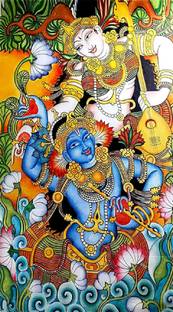 Self Adhesive UV Coated High Resolution Vinyl Print – Shri Krishna & Meera Poster Fine Art Print