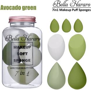BELLA HARARO Elastic Soft 7in1 Makeup Perfecting Sponge Puff Beauty Blender with Plastic Jar