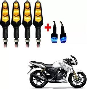 QZ DEVICE Front, Rear LED Indicator Light for TVS Apache RTR 180, Universal For Bike