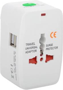 spincart Universal Adapter Worldwide Travel Adapter with Built in Dual USB Charger Ports Worldwide Adaptor