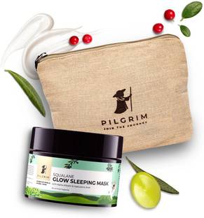 पिलग्रिम Squalane Glow Sleeping Mask with Hyaluronic Acid & Alpha Arbutin With Jute Bag