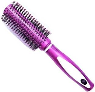 RAJ Round Hair Brush,Rolling Hair Brush/Comb/Combs/Kangi,Purple Color - Pack Of 1