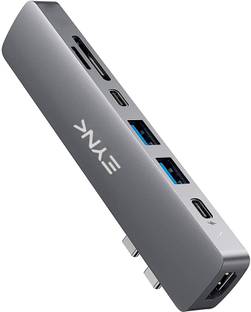EYNK 7 in 2 USB C Thunderbolt 3.0 Hub for MacBook Pro, MacBook Air, M1 MacBook-Grey Thunderbolt USB C Hub 7 in 2 Aluminium Docking Hub with 4K HDMI Laptop Accessory, HDMI Connector, Card Reader, USB Hub