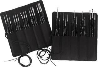 FRKB 15pc Micro Detail Paint Brushes Set in Roll Up Case