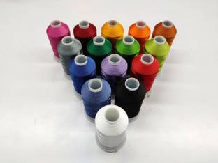 Bobbiny Polyester Shiny Embroidery Sewing Thread 2000 Meter Per 15 Set Of Color . Sewing Kit