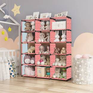 SPIRITED Cherry Print 18 Layer Simple Bookshelf/ Book Organizer Metal Open Book Shelf