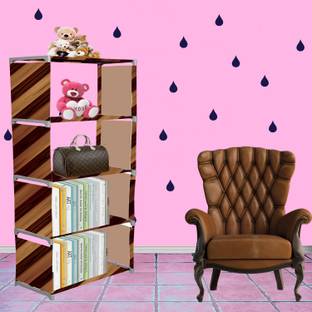 Flipkart Perfect Homes Studio Wall Panel Print 5 Layer Simple Bookshelf/Multipurpose Rack Metal Open Book Shelf