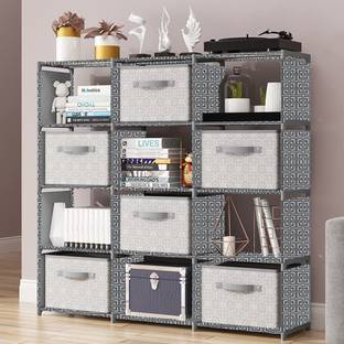 SPIRITED Cabinet print Plastic Metal 15 Shelf Book Organizer Metal Open Book Shelf
