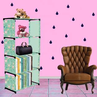 Flipkart Perfect Homes Studio Cartoon Rabbit Print 5 Layer Simple Bookshelf/Multipurpose Rack Metal Open Book Shelf