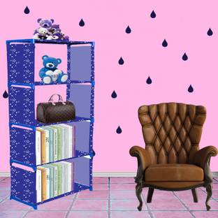 Flipkart Perfect Homes Studio Christmas Print 5 Layer Simple Bookshelf/Multipurpose Rack Metal Open Book Shelf