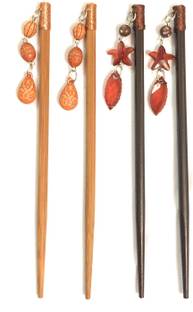 Triply9 Wooden bun stick with joomki Bun Stick